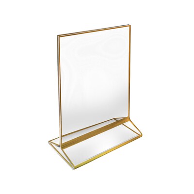 Azar 5" x 7" Acrylic Double-Sided Frames, Gold, 10/Pack (152799-GLD-10PK)