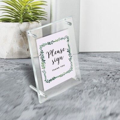 Azar Poster Holder , 4" x 6", Desktop, Clear, Acrylic, 2/Pack (252950)