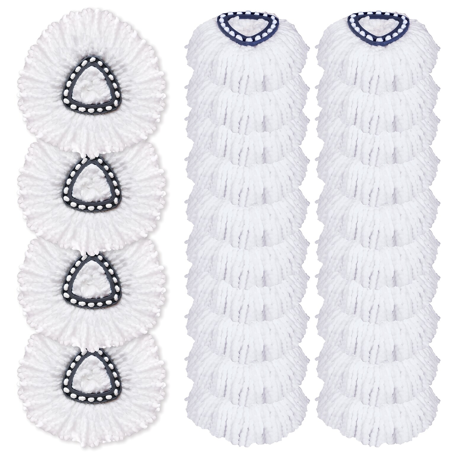 BISON LIFE Kleen Handler Microfiber Spin Mop Head Refill, White, 24/Pack (BPES-SPM-MFR-W-L-1-24A)