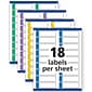 Avery Extra Large Laser/Inkjet File Folder Labels, 15/16" x 3 7/16", Assorted Colors, 18/Sheet, 25 Sheets/Pack (5026)