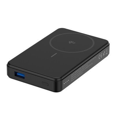 Scapade MagPower Max Magnetic Wireless Qi 10,000-mAh v2.0 Portable Power Bank, Black (S-PBQ10K)