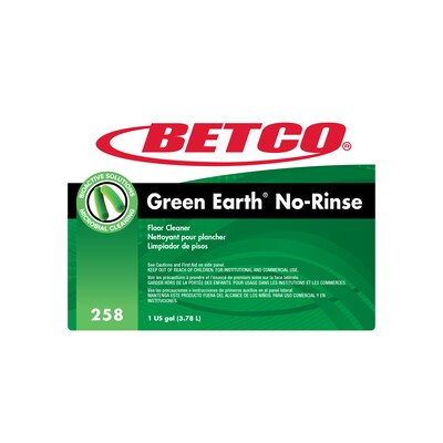 Betco No-Rinse Floor Cleaner, Rain Fresh, 128 Oz., 4/Carton (BET2580400)
