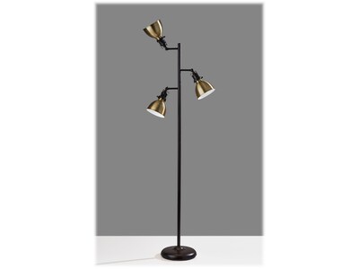 Simplee Adesso Alden 64.75" Antique Bronze Floor Lamp with Bell Shades (SL3709-26)