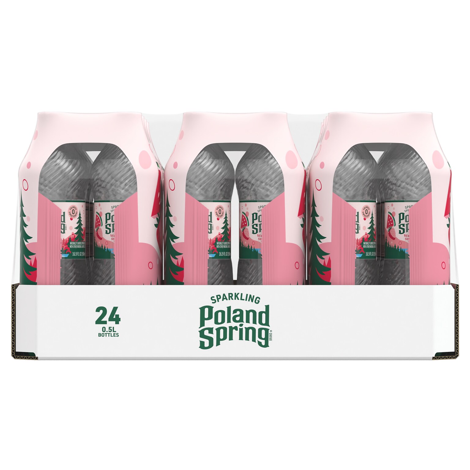 Poland Spring Watermelon Strawberry Flavored Sparkling Water, 16.91 oz., 24/Carton (PS-19991098)