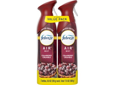 Febreze AIR Aerosol Air Freshener, Cranberry Crumble Scent, 8.8 Fl. Oz., 2/Pack (03207)