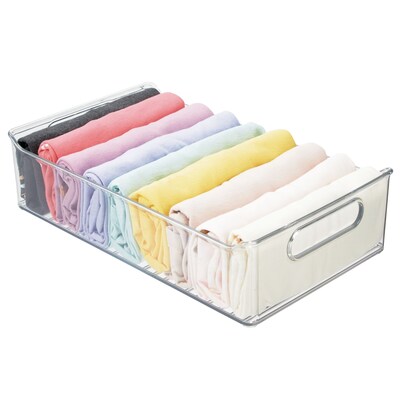 iDESIGN Medium Stackable Plastic Storage Bin, Clear, 2/Pack (03062W)