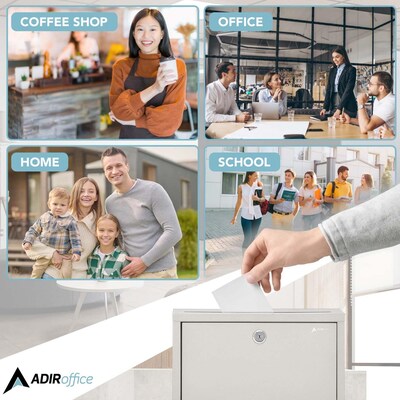 AdirOffice Steel Multipurpose Drop Box Interoffice Mailbox, Large, Beige (631-03-BEI-PKG)