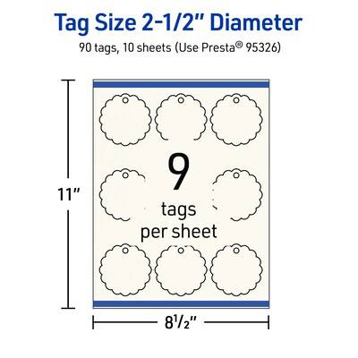 Avery 2-1/2" Diameter  Blank Price & Merchandise Tags, Ivory, 90/Carton (95326-MIT10)