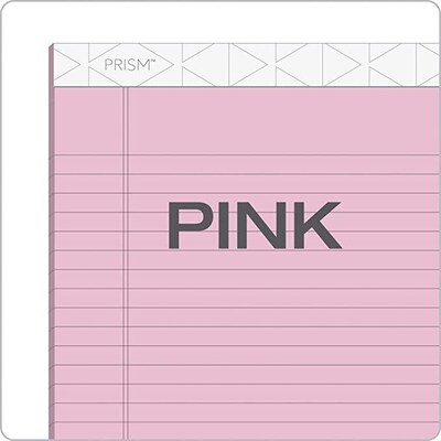 TOPS Prism+ Notepads, 8.5" x 11.75", Wide, Pink, 50 Sheets/Pad, 12 Pads/Pack (63150)