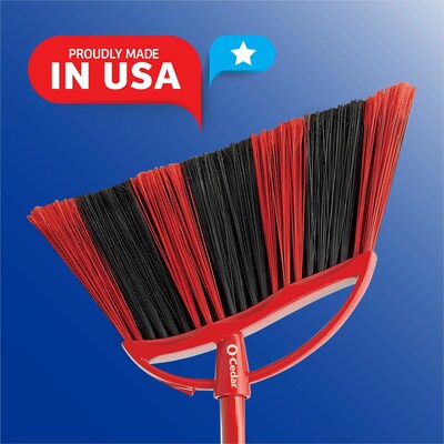 O-Cedar PowerCorner One Sweep Plastic Broom & Dustpan Set, Red/Black (172134)