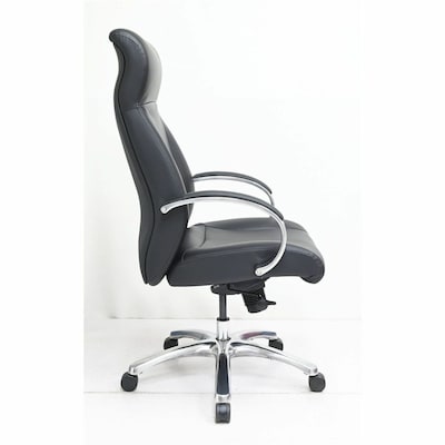 Lorell Pike Ergonomic Polyurethane Swivel Executive Chair, Black (LLR63310)