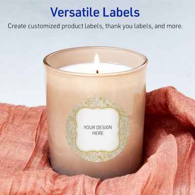 Avery Round Laser/Inkjet Multipurpose Labels, 3", White, 60/Pack (19479371087)