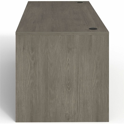 Lorell Prominence 2.0 66" W Left-Pedestal Desk, Gray Elm Surface (LLRPD3066LSPGE)
