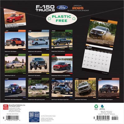 2025 BrownTrout Ford F150 Trucks OFFICIAL 12 x 24 Monthly Square Wall Calendar (9781975479725)