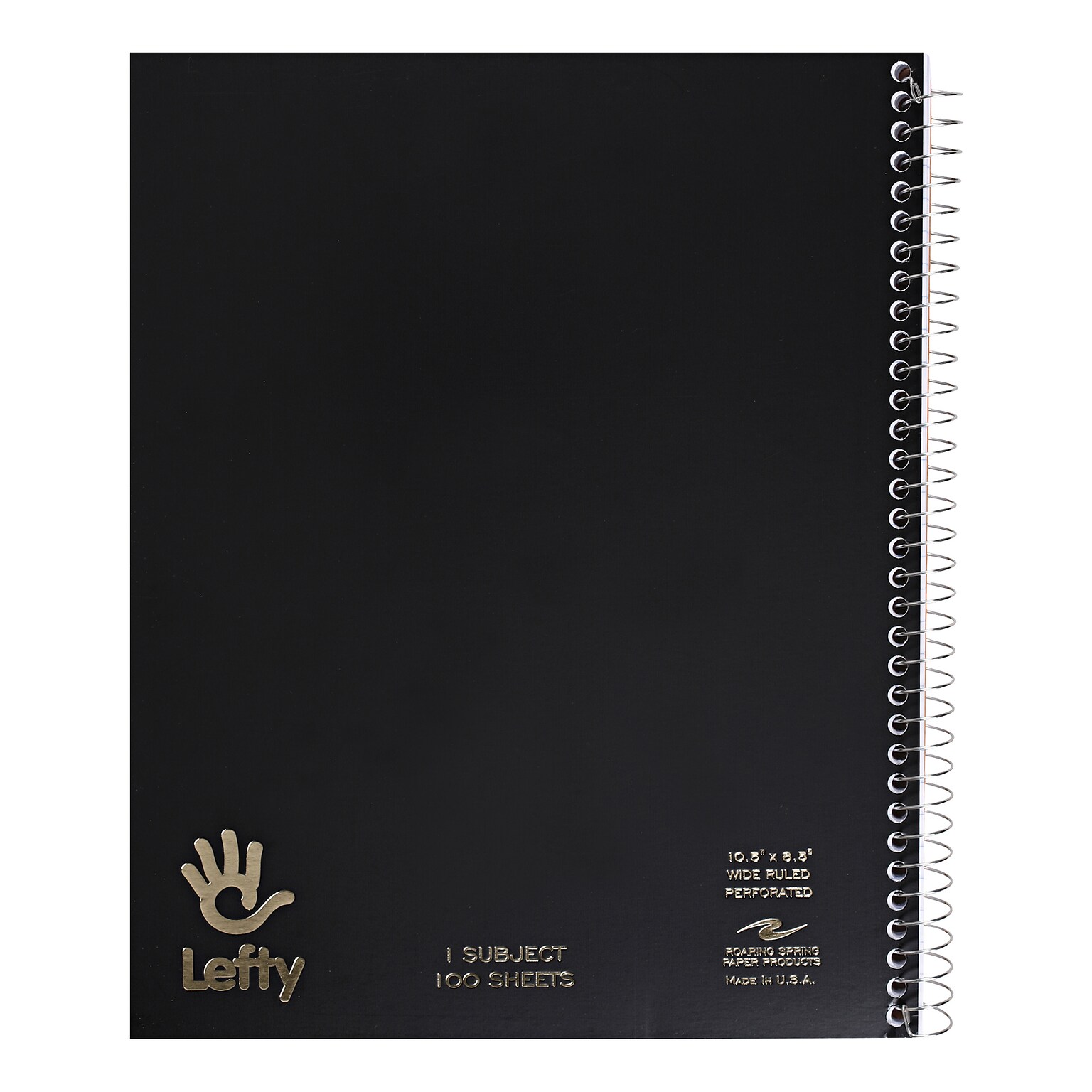 Roaring Spring Paper Products Lefty 1-Subject Notebooks, 8.5 x 10.5, Wide Ruled, 100 Sheets, Color chosen at random (13505)