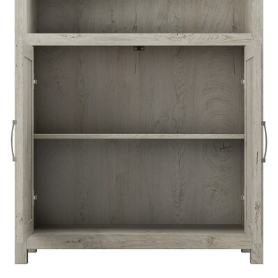 Bush Furniture Knoxville 72"H 5-Shelf Bookcase with Doors, Cottage White (CGB132CWH-03)