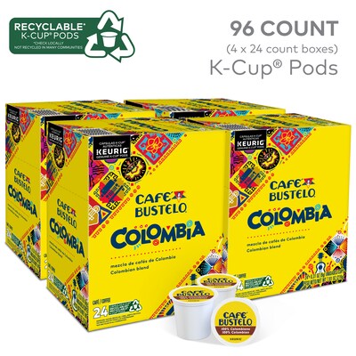 Cafe Bustelo 100% Colombian Coffee Keurig® K-Cup® Pods, Medium Roast, 96/Carton (112439)