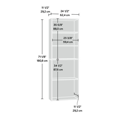 Sauder Beginnings 71"H 5-Shelf Bookcase, Soft White (415542)