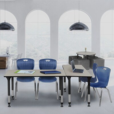 Regency Rectangular Activity Table, 60" x 30", Height Adjustable, Maple (MT6030PLAPBK)