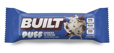 Built Puff Cookies 'N Cream Protein Bar, 1.41 oz., 12 Bars/Box (BUI30582)