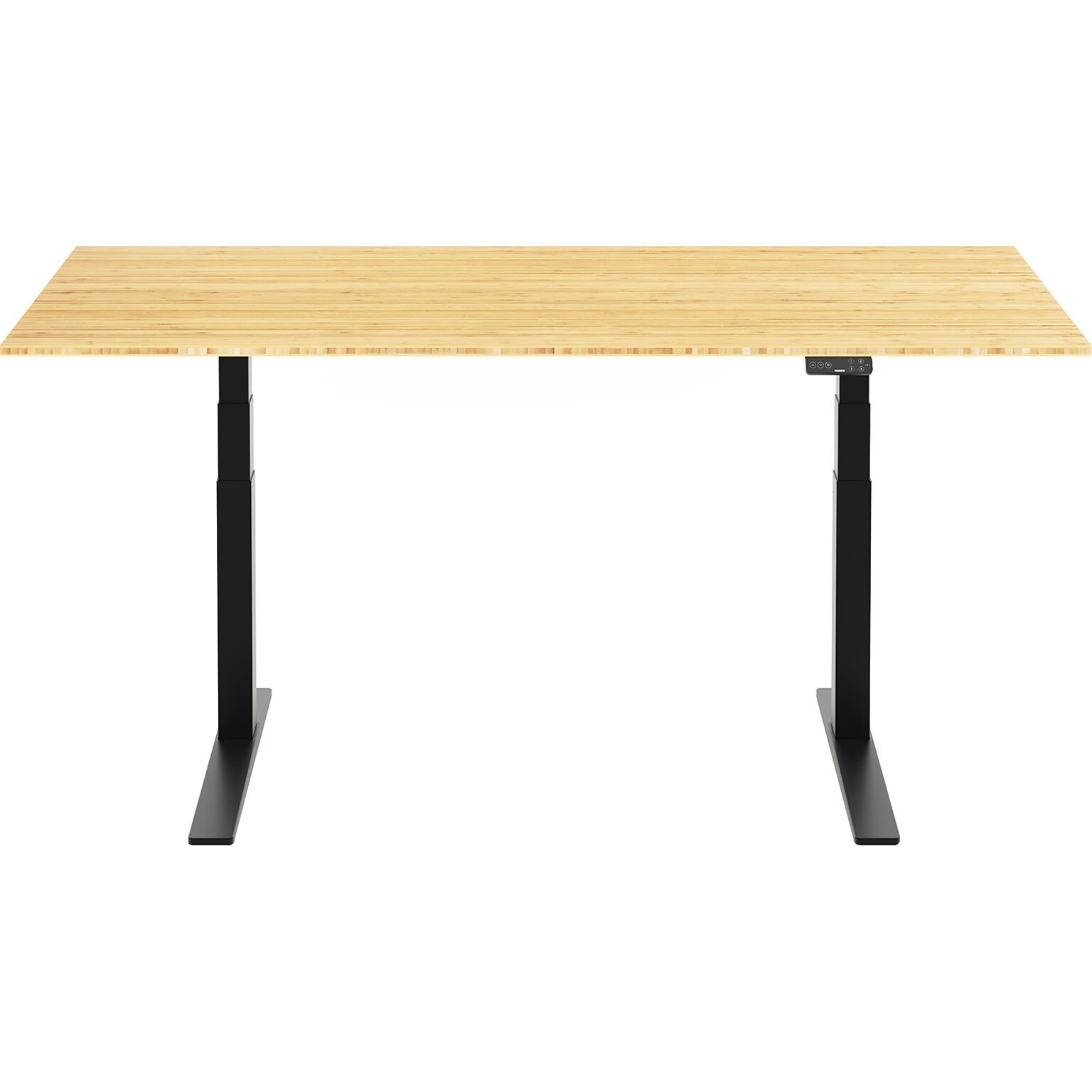 FlexiSpot E7 Pro 78W Electric Adjustable Standing Desk, Bamboo/Black (E7BPRO7830LBZB)