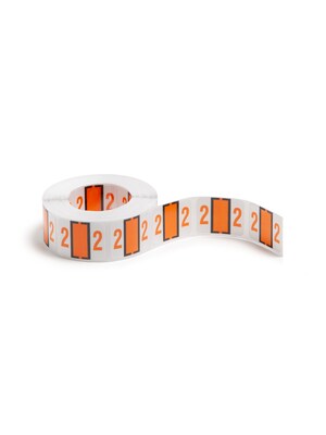 Smead BCCRN Color Coded Numeric Labels, 2, Light Orange, 500/Roll (67372)
