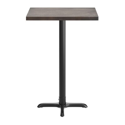 Flash Furniture Bennett Wooden Commercial Indoor Table, 30" x 24", Dark Brown Top/Black Base (GSF2430DBT2222B)