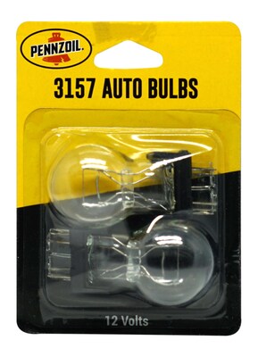 Pennzoil Clear Auto Bulbs, Model #3157, Clear, 2 Bulbs/Pack, 10 Packs/Box, 10 Boxes/Carton (14257)