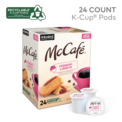McCafé Strawberry & Crème Pie Flavored Coffee Keurig® K-Cup® Pods, Light Roast, 24 Pods/Box (5000378498)