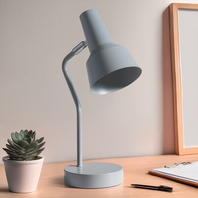 Simple Designs Sleek Essentials LED Desk Lamp, 15.2", Gray (LD1078-GRY)