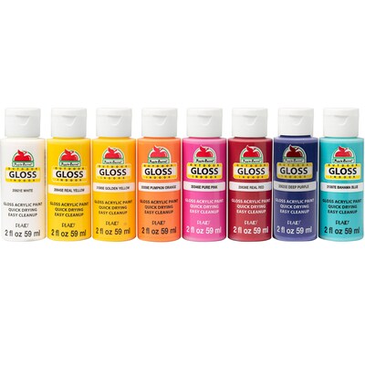 Apple Barrel Acrylic Paint Gloss, 2oz., 16-Piece Set (APPPROMOABG)