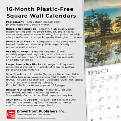 2025 BrownTrout Michigan Wild & Scenic 12" x 24" Monthly Square Wall Calendar (9781975475277)