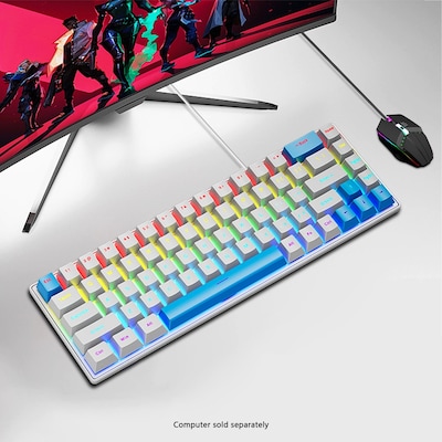SaharaCase Wired Gaming Keyboard & Mouse Combo, White/Blue (KB34)