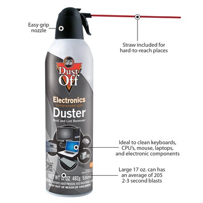 Dust-Off Jumbo Air Duster, 17 oz., 2/Pack (DPSJMB)