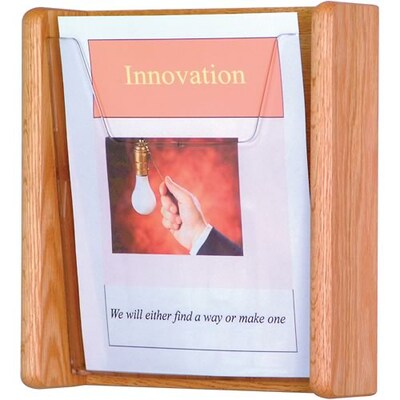 Wooden Mallet Oak & Acrylic Literature Displays; 1-Pocket
