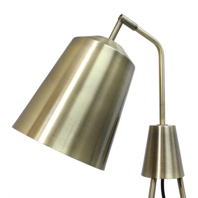Lalia Home Industrial Light Tripod Floor Lamp with Interior White Spotlight, Antique Brass (LHF-5016-AB)