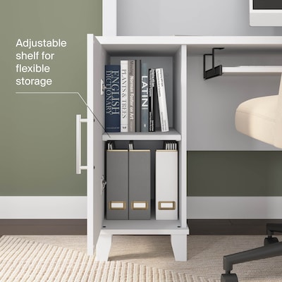 Bush Home Somerset 72"W L Shaped Office Desk with Storage, White (WC81910K)