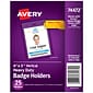 Avery Secure Top Heavy Duty Multiuse Badge Holders, 4" x 3", Clear Portrait Holders, 25/Pack (74472)