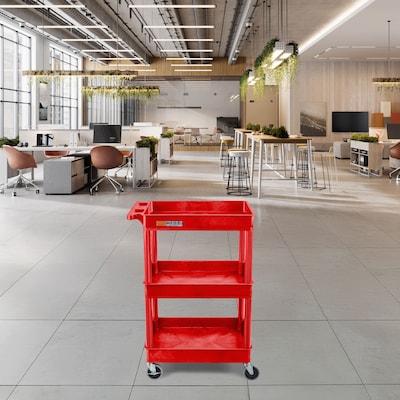 Luxor ENDURA 3-Shelf Utility Cart, Red (RDSTC111RD)