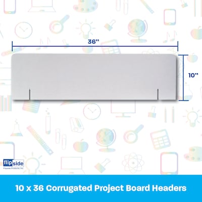 Flipside Header, 36" x 10", Corrugated, White, 24/Carton (30142-24)