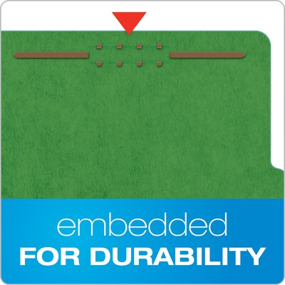 Pendaflex Pressboard Classification Folder, 1-Dividers, 1 3/4" Expansion, Letter Size, Dark Green, 10/Box (23733P)