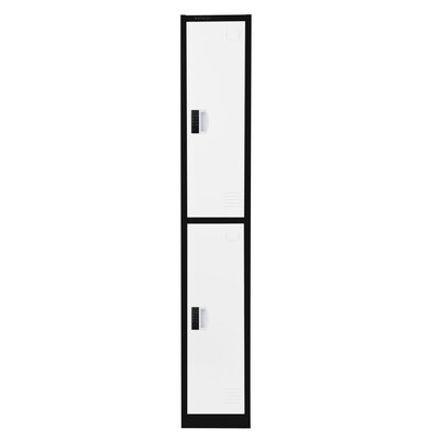 AdirOffice 72"H 2-Tier Black/White Storage Locker (ADI629-202-B-W-DL)
