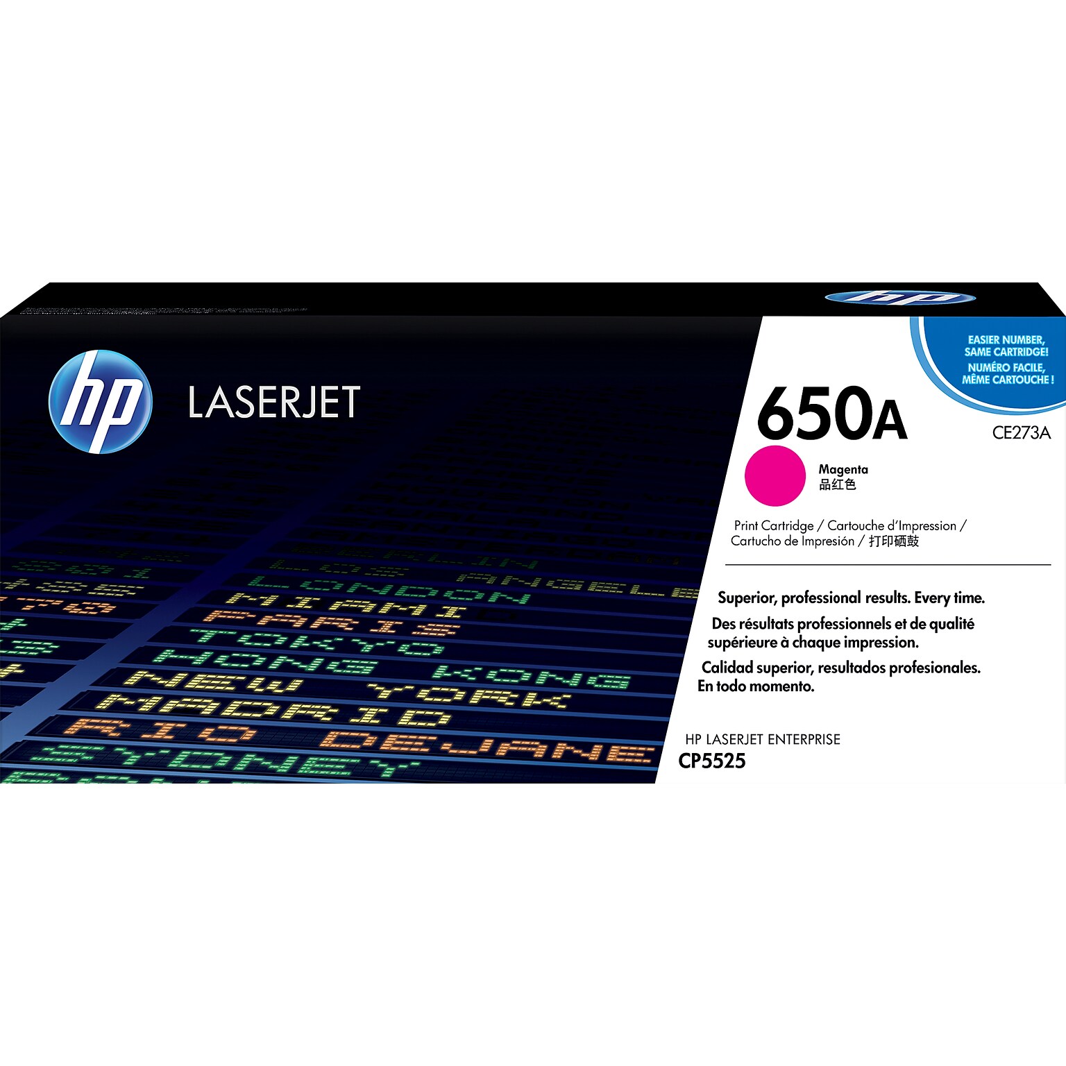 HP 650A Magenta Standard Yield Toner Cartridge, Prints Up to 15,000 Pages (ce273a)