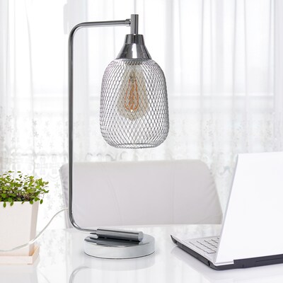 Lalia Home Industrial Mesh Desk Lamp, Chrome (LHD-2000-CH)