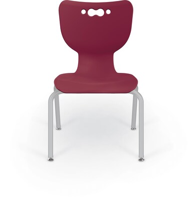 MooreCo 14" Hierarchy Student Chair with 4 Legs, Maroon/Platinum Base (703673562614)