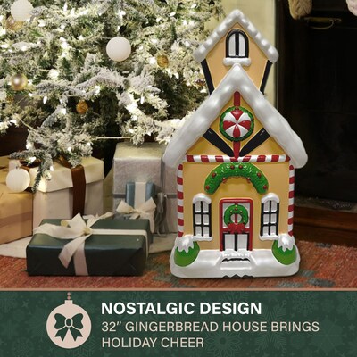 Fraser Hill Farm 32” Gingerbread House Christmas Blow Mold (FFBM-1GNB-MLT)