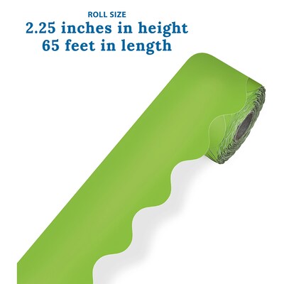 Carson Dellosa Education Rolled Scalloped Border, 2-1/4" x 65', Lime, 3/Bundle (CD-108468-3)