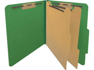 Medical Arts Press Pressboard Classification Folder, 2 Dividers, 2" Expansion, Letter Size, Moss Green, 10/Box