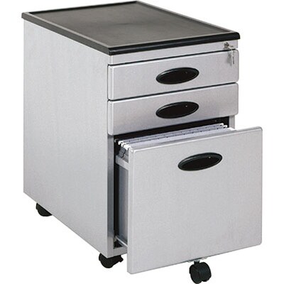 Studio RTA® 3-Drawer Vertical Mobile File Cabinet; Silver
