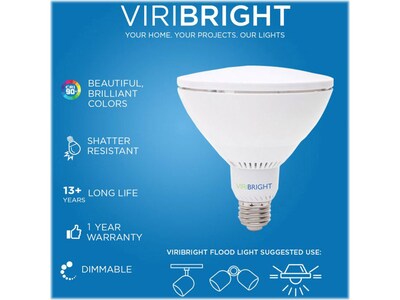 Viribright 8-Watt Cool White LED Floodlight Bulb, 4/Box (750333-4)